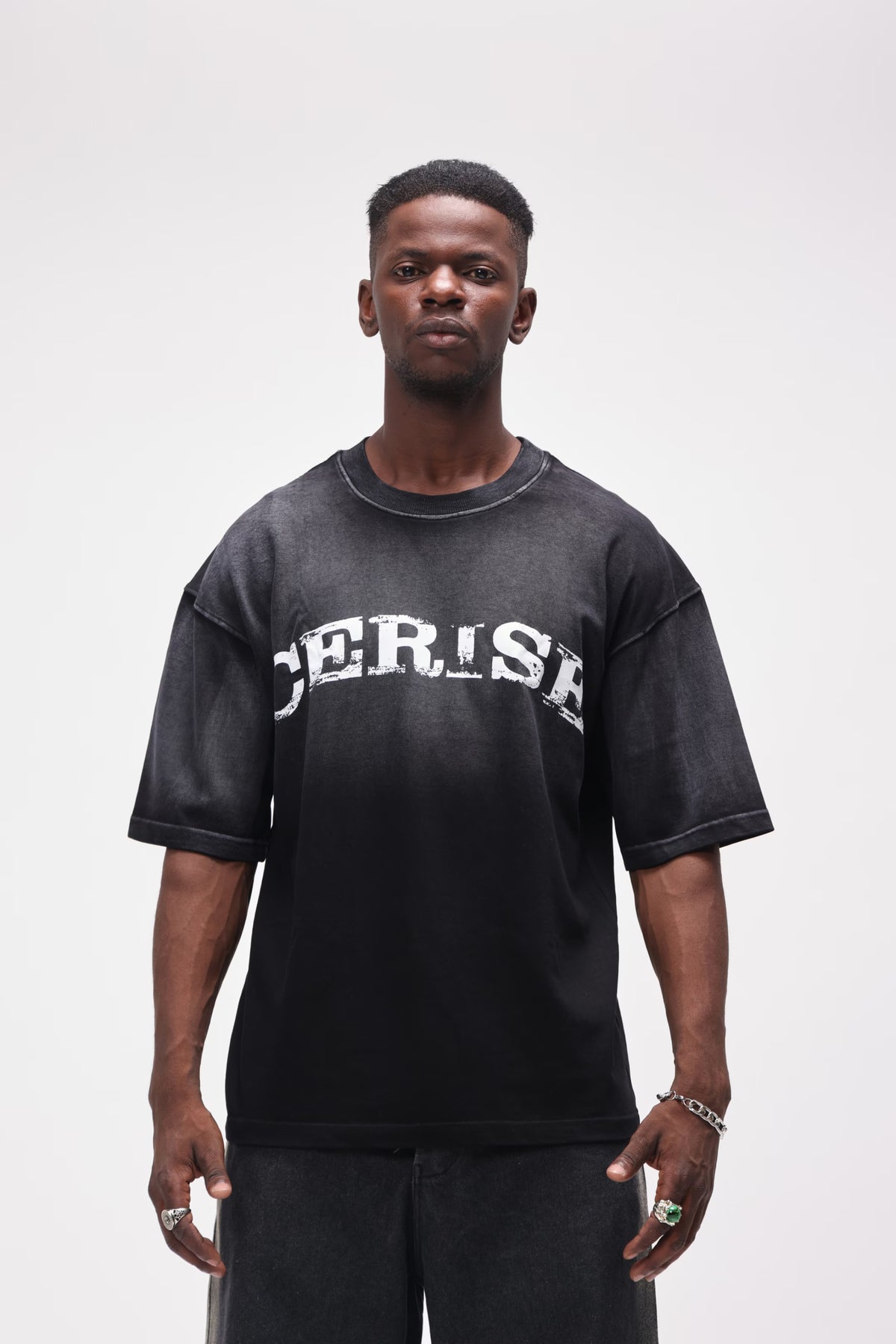 CERISE CHARCOAL FADE TSHIRT