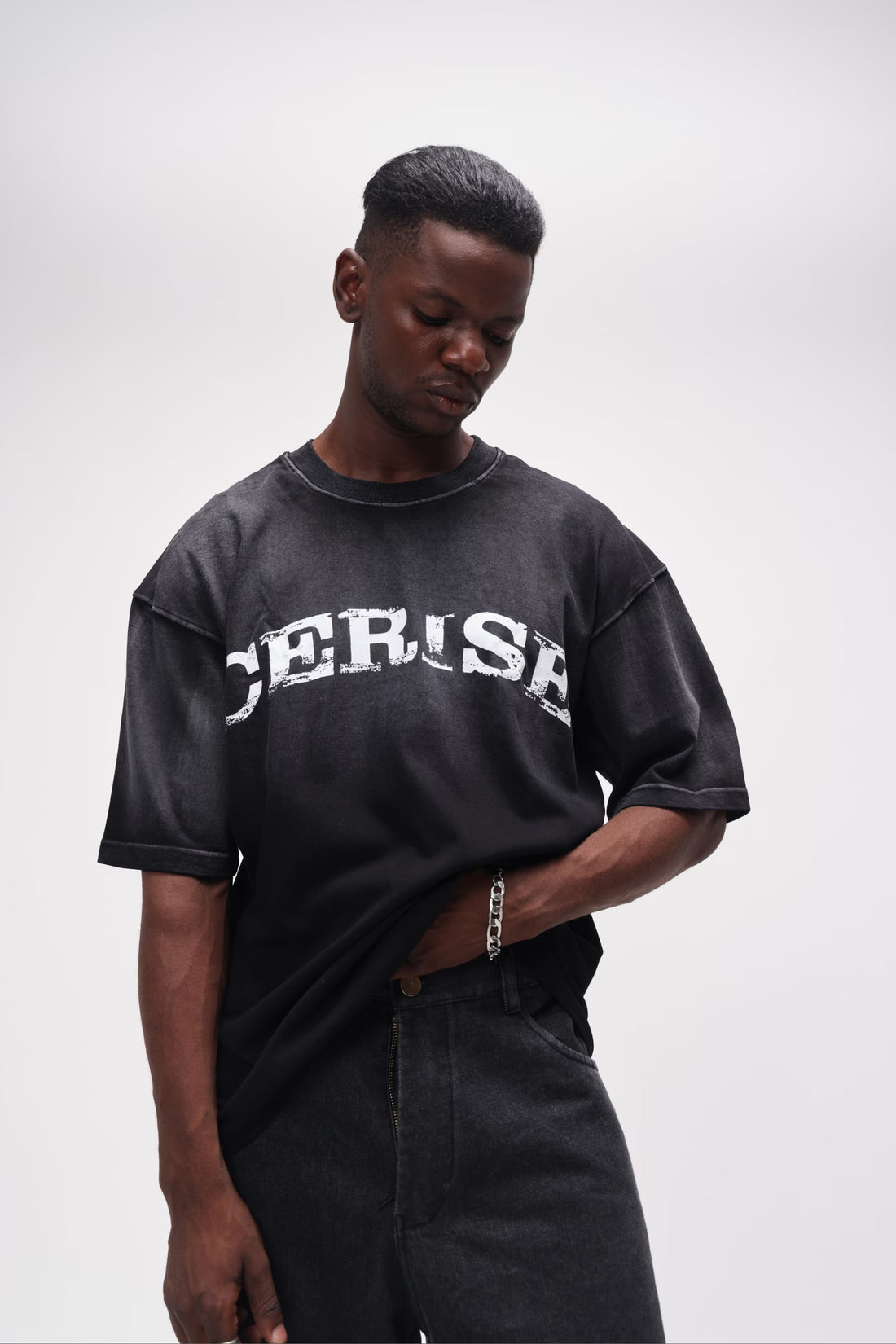 CERISE CHARCOAL FADE TSHIRT