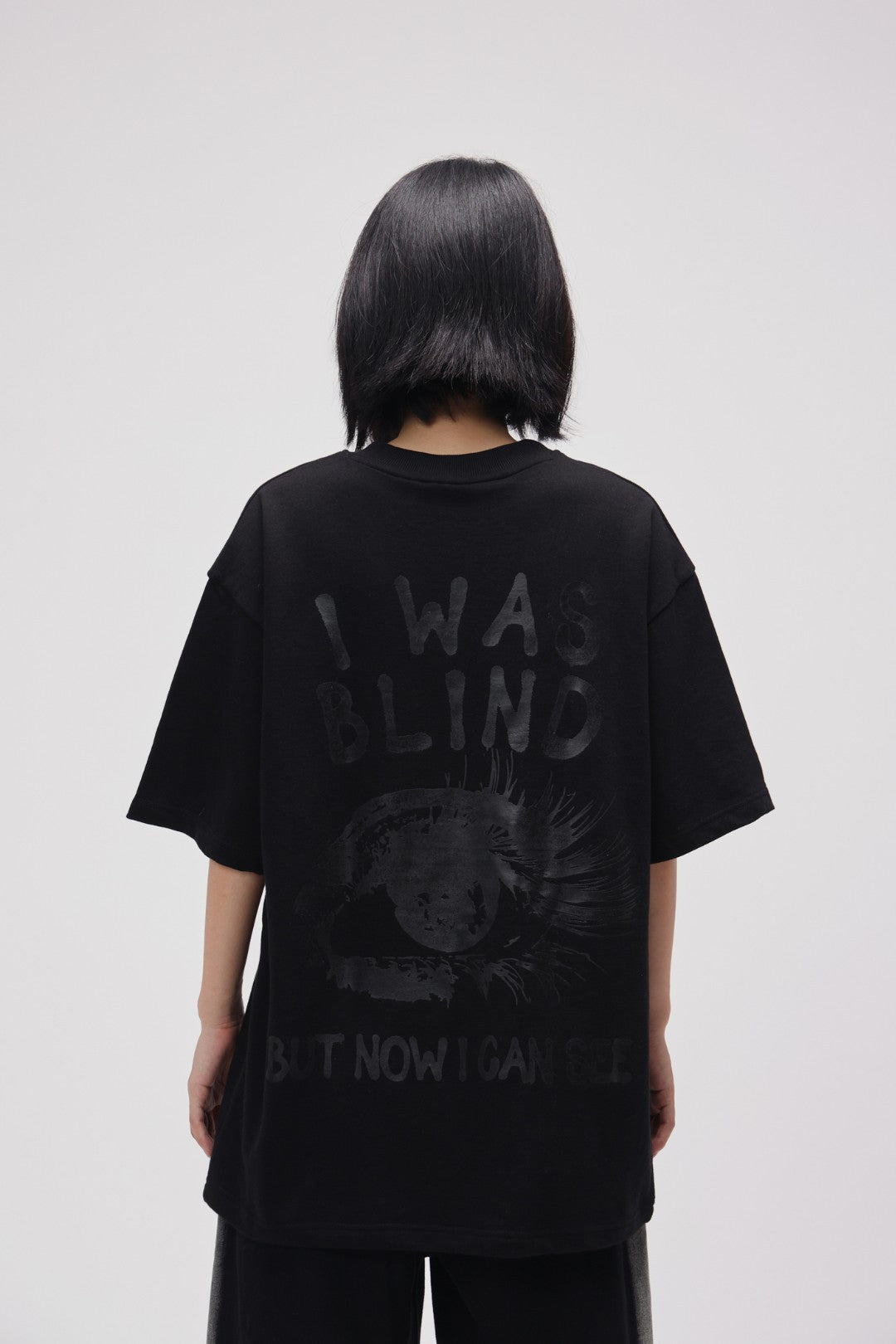 CERISE BLACK I WAS BLIND OVERSIZED TEE