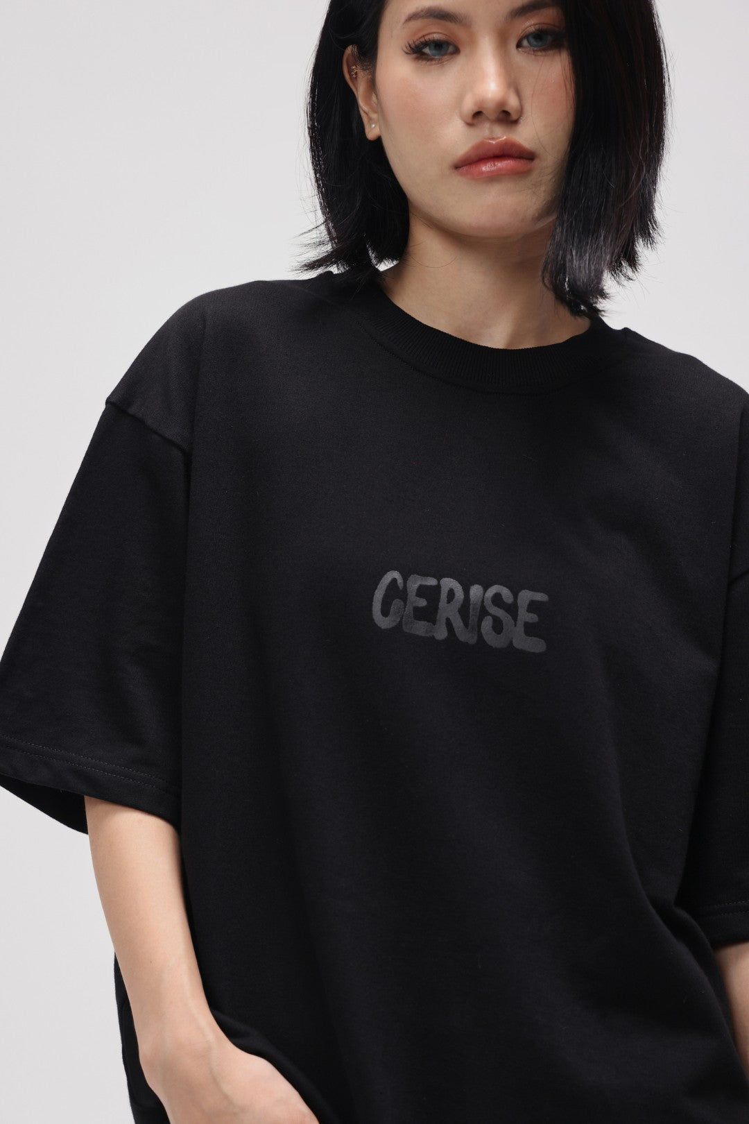 CERISE BLACK I WAS BLIND OVERSIZED TEE
