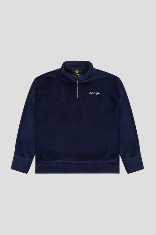 CERISE CORD HALF ZIP - NAVY BLUE