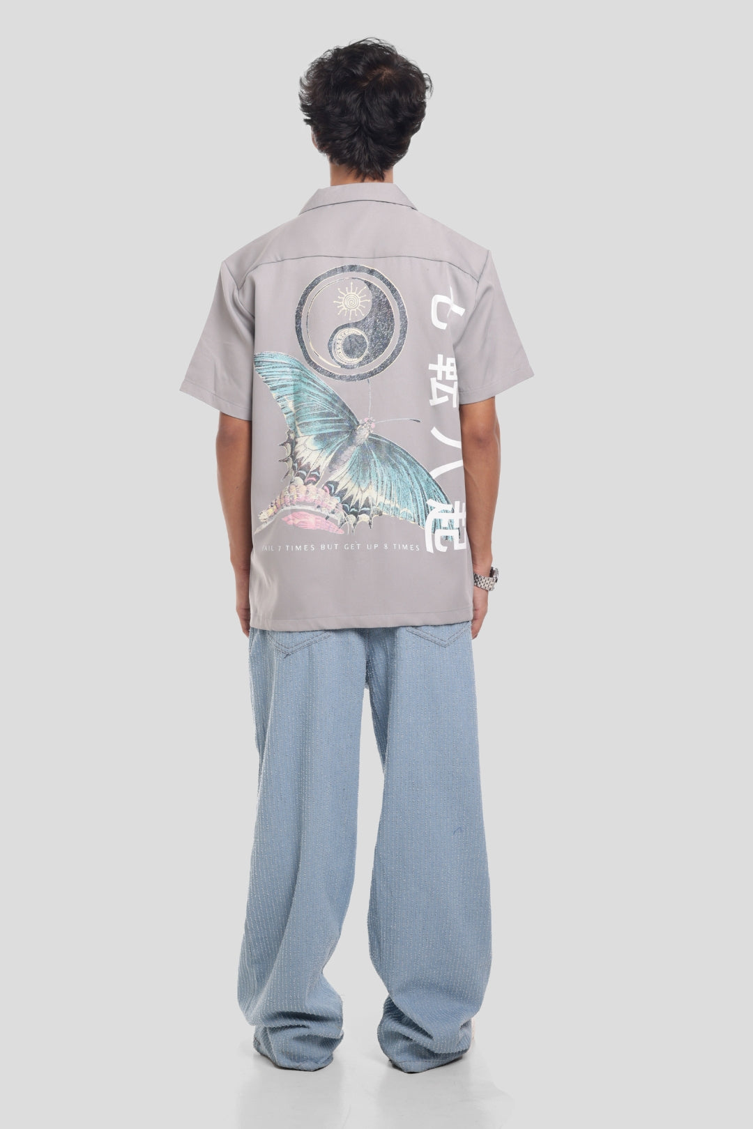 BUTTERFLY BLOSSOM SHIRT ( GREY )