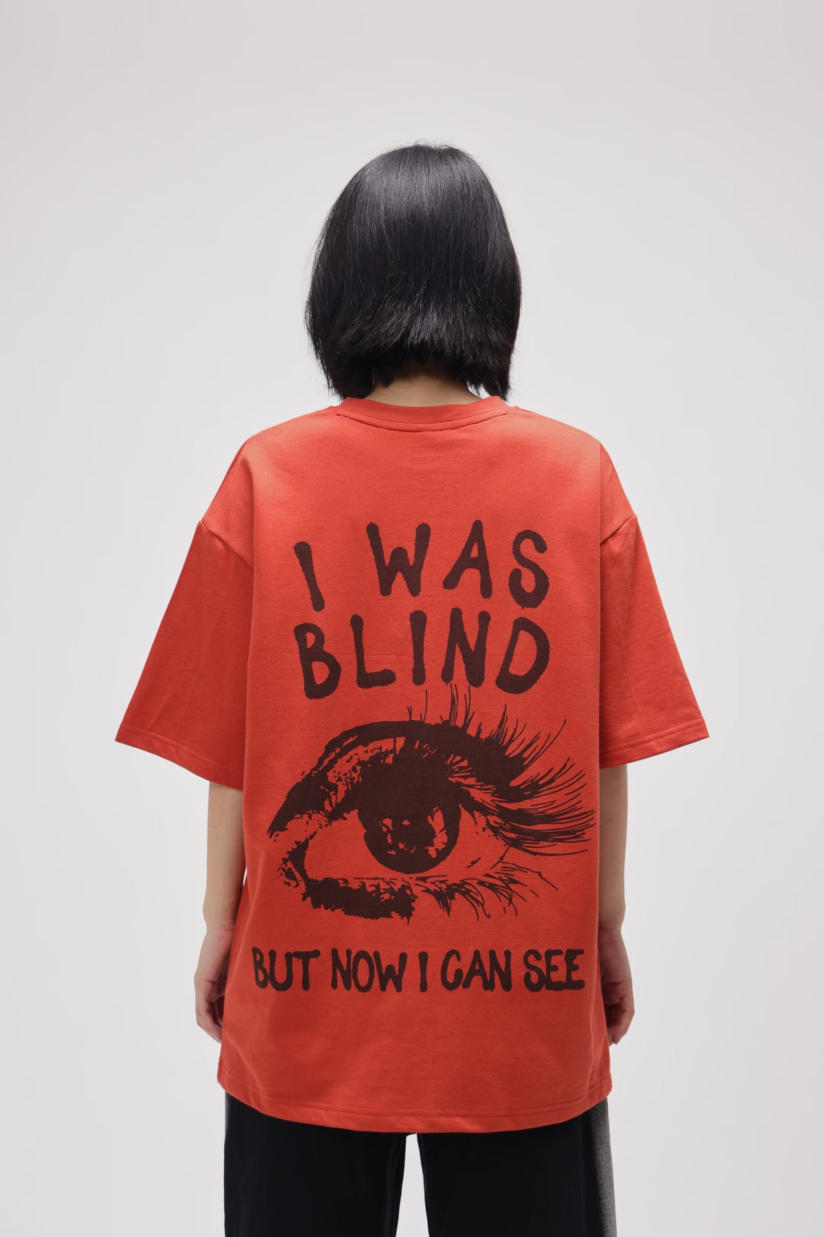 BURNT ORANGE I WAS BLIND OVERSIZED TEE