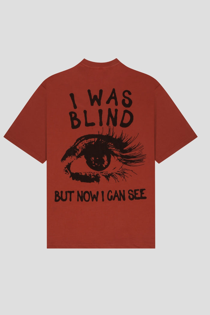 BURNT ORANGE I WAS BLIND OVERSIZED TEE