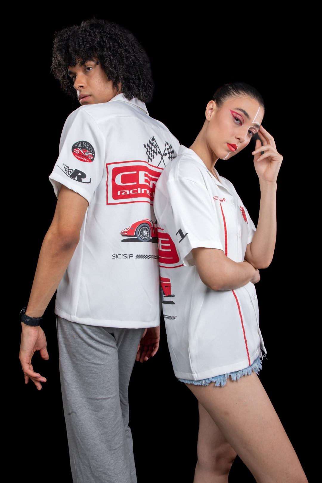 REDLINE RUSH BOWLING SHIRT ( WHITE )